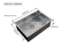 Cuba De Sobrepor Quadratta 60x40cm Em Aço Inox Escovado c Escorredor e Válvula De Ø4.1/2"