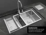 Cuba Dupla Sobrepor Calha Úmida Essence 78x43cm Aço Inox Escovado Com Escorredor E Válvula 4.1/2