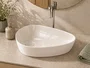 Cuba Pia Cerâmica Branca 55x39 de Apoio para Banheiro Lavabo Formato Orgânico