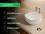 Cuba Pia de Apoio Orgânica para Banheiro e Lavabo em Cerâmica Branca 38x38cm