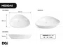 Cuba Pia de Apoio para Banheiro Lavabo Design Oval Cerâmica Branca 67x44
