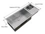 Cuba Platino Integrato Ld 103,7x44cm Em Aço Inox Escovado Com Esteira e Válvula de Ø4.1/2"
