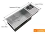 Cuba Platino Integrato LD 103x44cm Pia Aço Inox Escovada Com Tábua De Corte Esteira e Válvula de 4.1/2 (Outlet)