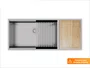 Cuba Platino Integrato LD 103x44cm Pia Aço Inox Escovada Com Tábua De Corte Esteira e Válvula de 4.1/2 (Outlet)