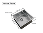 Cuba Sobrepor 40x40 + Escorredor + Lixeira 3,9 L + Dispenser Dosador + Porta Esponja Mini Com Ventosa