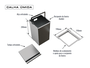 Cuba Sobrepor 40x40 + Escorredor + Lixeira 3,9 L + Dispenser Dosador + Porta Esponja Mini Com Ventosa
