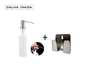 Cuba Sobrepor 40x40 + Escorredor + Lixeira 3,9 L + Dispenser Dosador + Porta Esponja Mini Com Ventosa