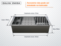 Cuba Sobrepor 50x40 + Cesto Escorredor 3 Módulos + Porta Esponja e Sabão + Torneira Monocomando Inox