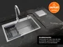 Cuba Sobrepor 60x40 Inox Escovado Flush Completa (Outlet )
