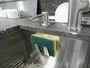 Dispenser Dosador Kitchen Para Bancada 300ml + Porta Esponja Mini Inox 304 Com Ventosa