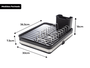 Escorredor de Louça Calha Úmida Duetto 36,5x51x18cm em Aço Inox com Bandeja Coletora Extensível
