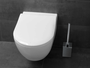 Escova Sanitária com Suporte em Aço Inox Escovado 8x8x12cm