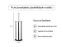 Escova Sanitária com Suporte Inox Tampa Protetora Base Antiderrapante