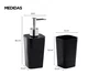 Conjunto Banheiro 2 Peças Preto com Dispenser e Porta Escova