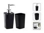 Conjunto Banheiro 2 Peças Preto com Dispenser e Porta Escova