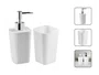 Kit Banheiro 2 Peças Branco com Dispenser e Porta Escovas Multiuso