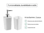 Kit Banheiro 2 Peças Branco com Dispenser e Porta Escovas Multiuso