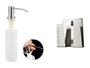 Dispenser Dosador Kitchen Para Bancada + Porta Esponja Mini Inox 304 Com Ventosa