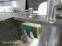 Dispenser Dosador Kitchen Para Bancada 300ml + Porta Esponja Mini Inox 304 Com Ventosa