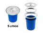 Lixeira De Embutir Basic 5L Balde Plástico Com Tampa Removível Em Aço Inox Escovado