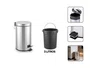 Lixeira Inox 3L com Pedal e Cesto Interno Banheiro e Cozinha