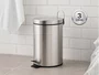 Lixeira Inox 3L com Pedal e Cesto Interno Banheiro e Cozinha
