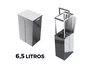 Lixeira Inox Slim 6,5l Calha Úmida Com Tampa Articulada Polida