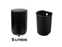 Lixeira Metal Linius Essence 5l Preta Pedal Com Amortecedor
