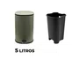 Lixeira Metal Linius Serenity 5L Cor Verde Sage e Pedal Com Amortecimento