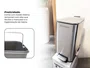 Lixeira Linius Inox Escovado 5L Pedal e Tampa com Amortecimento
