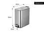 Lixeira Linius Inox Escovado 5L Pedal e Tampa com Amortecimento