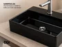 Cuba de Sobrepor para Banheiro Cerâmica Preta 52x36cm com Furação para Torneira