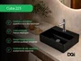 Cuba de Sobrepor para Banheiro Cerâmica Preta 52x36cm com Furação para Torneira
