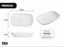 Cuba de Apoio para Banheiro Lavabo Retangular Cerâmica Branca Fosca 65x41cm