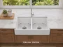 Cuba Dupla em Cerâmica Branca para Cozinha 83,8x45,7cm com Acessórios