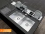 Pia Dupla Inox Escovado 80cm Para Cozinha Gourmet Com Válvulas De 4.1/2 (Outlet)