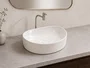Cuba Pia Cerâmica Branca 51x39 de Apoio para Banheiro Lavabo Formato Orgânico