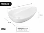 Cuba Pia Cerâmica Branca 55x39 de Apoio para Banheiro Lavabo Formato Orgânico