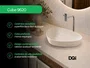 Cuba Pia Cerâmica Branca 55x39 de Apoio para Banheiro Lavabo Formato Orgânico