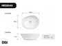 Cuba de Apoio para Banheiro Lavabo Design Orgânico Cerâmica Branca 34x26