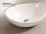 Cuba de Apoio para Banheiro Lavabo Design Orgânico Cerâmica Branca 34x26