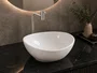 Cuba de Apoio para Banheiro Lavabo Design Orgânico Cerâmica Branca 34x26