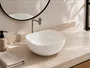 Cuba Pia de Apoio Orgânica para Banheiro e Lavabo em Cerâmica Branca 38x38cm