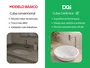 Cuba Pia de Apoio Redonda para Banheiro em Cerâmica Branca Texturizada 41cx41cm