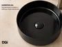 Cuba Pia Sobrepor Redonda para Banheiro Lavabo Cerâmica Preta 36x36cm