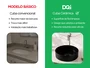 Cuba Pia Sobrepor Redonda para Banheiro Lavabo Cerâmica Preta 36x36cm
