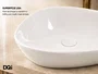 Cuba de Apoio para Banheiro Lavabo Design Oval Cerâmica Branca 59x39