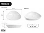 Cuba de Apoio para Banheiro Lavabo Design Oval Cerâmica Branca 59x39