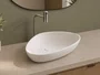 Cuba Pia de Apoio para Banheiro Lavabo  Design Oval Branco Fosco 67x44cm
