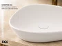 Cuba Pia de Apoio para Banheiro Lavabo  Design Oval Branco Fosco 67x44cm